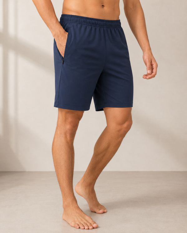 InnerRise ZenFlow Men’s Yoga Shorts – Midnight Navy Edition