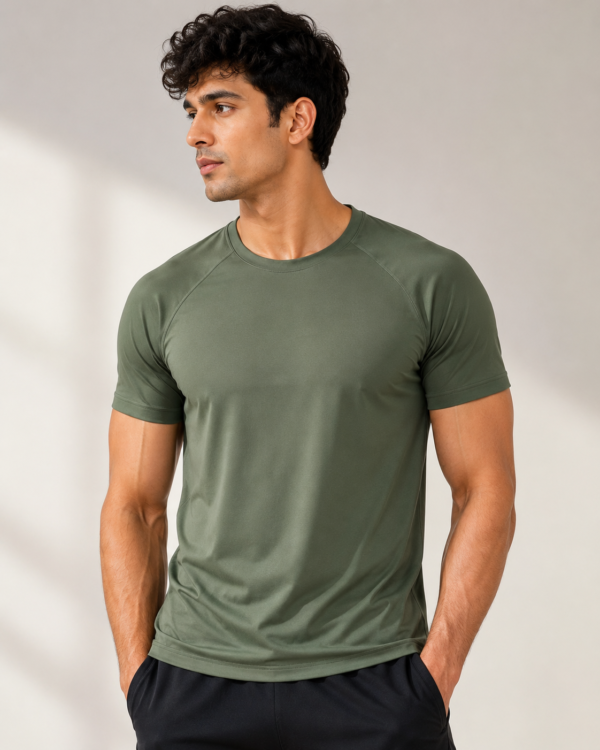 InnerRise ActiveFlow Men’s Performance T-Shirt – Olive Green Edition